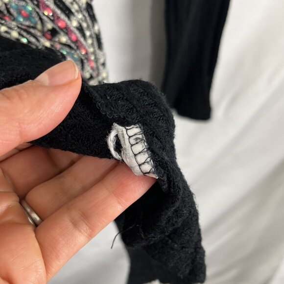 Vocal Embellished Boho-Chic Southwestern Long-Sleeved Shirt Women's Size M - Picture 5 of 9